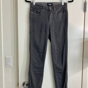 Dark gray paige denim jeans with zipper